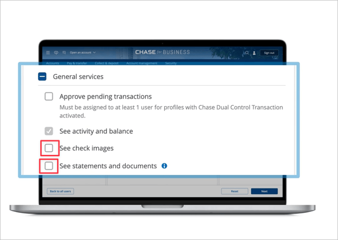 Allow Check Images and Statement Viewing in Chase | Accounting Prose